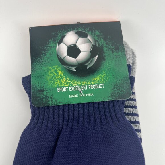 MENS New SOCCER SOCKS PARIS Logo 1 Sz Dark Blue Knee High Tall KEEPS FEET DRY! - Picture 2 of 7